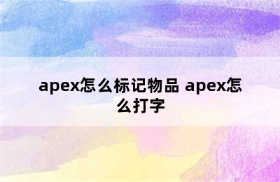 apex怎么标记物品 apex怎么打字